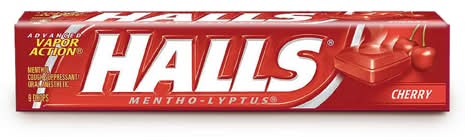 Halls Mento-Lyptus Cough & Soothes Sore Throat Relief Lozenges, Cherry (9 ct)