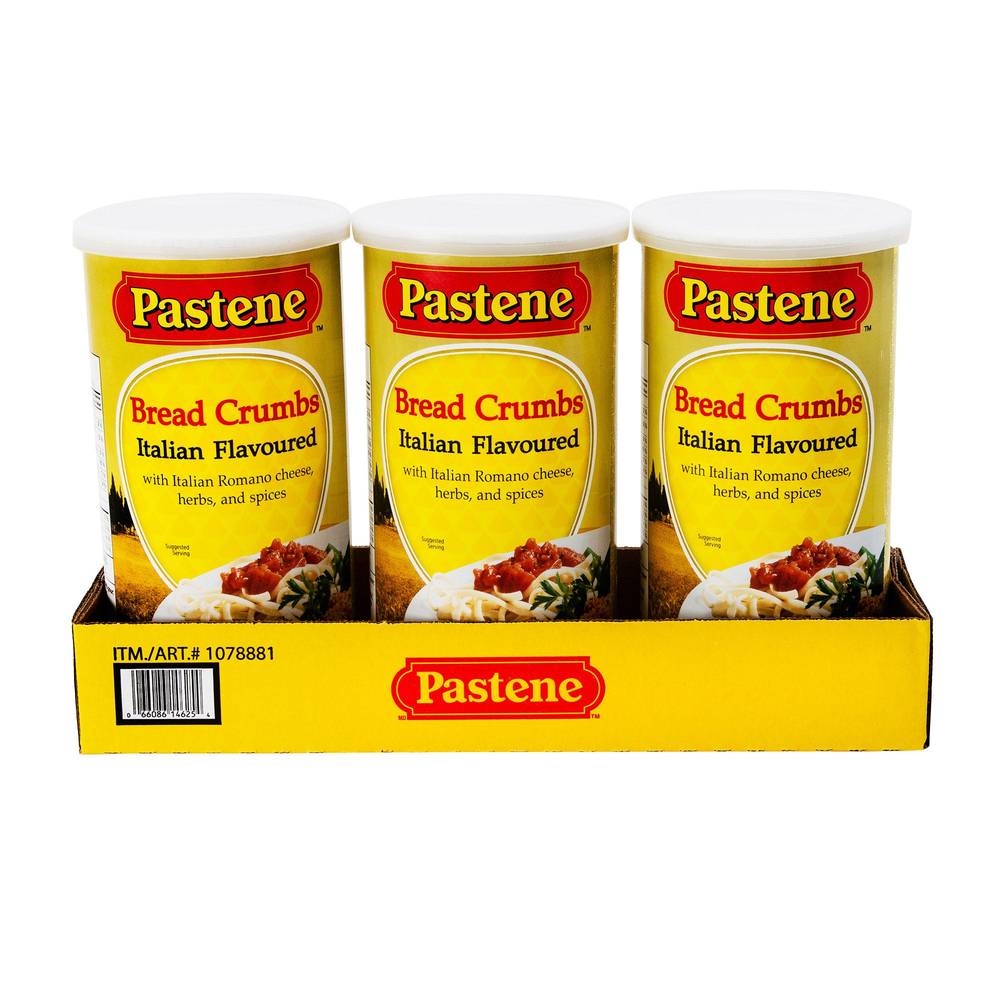 Pastene Italian Flavoured Bread Crumbs, 3 × 680 G