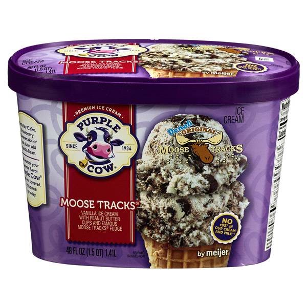 Purple Cow Moose Tracks Ice Cream