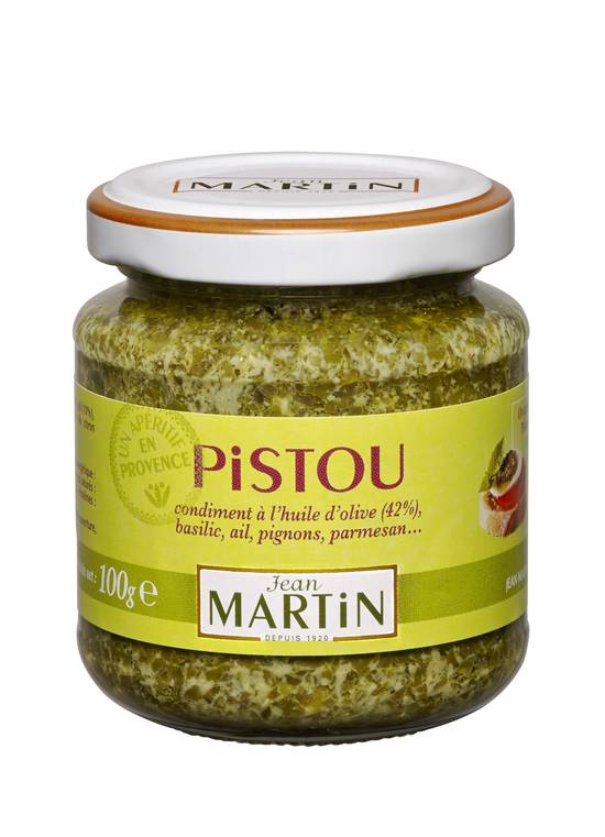 Jean Martin - Pistou vert condiment à l'huile d'olive  basilic ail pignons parmesan