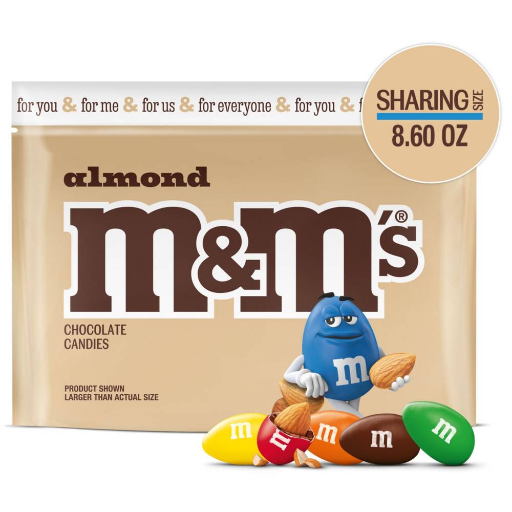 M&M'S Almond Milk Chocolate Candy, Sharing Size, 8.6