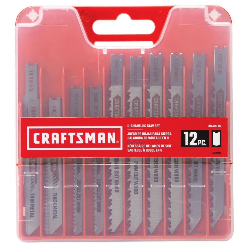 Craftsman 4.8 In. High Carbon Steel U-Shank Jig Saw Blade Set 12 Pc