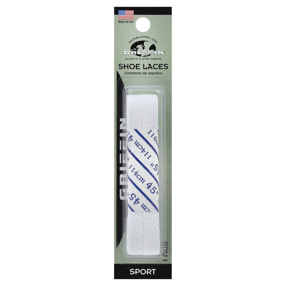 Griffin 45 in White Athletic Shoe Laces