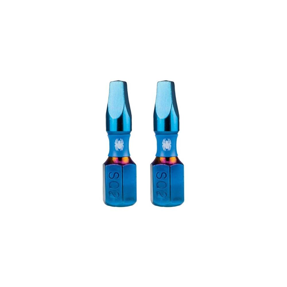 Spyder Mach-Blue SQ2 1/4-in x 1-in Square/Robertson Impact Driver Bit (2-Piece) | 19037