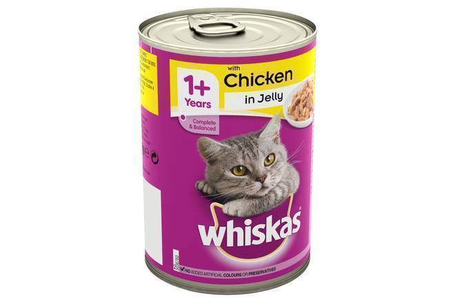 Whiskas 1+ Cat Tin with Chicken in Jelly 390g