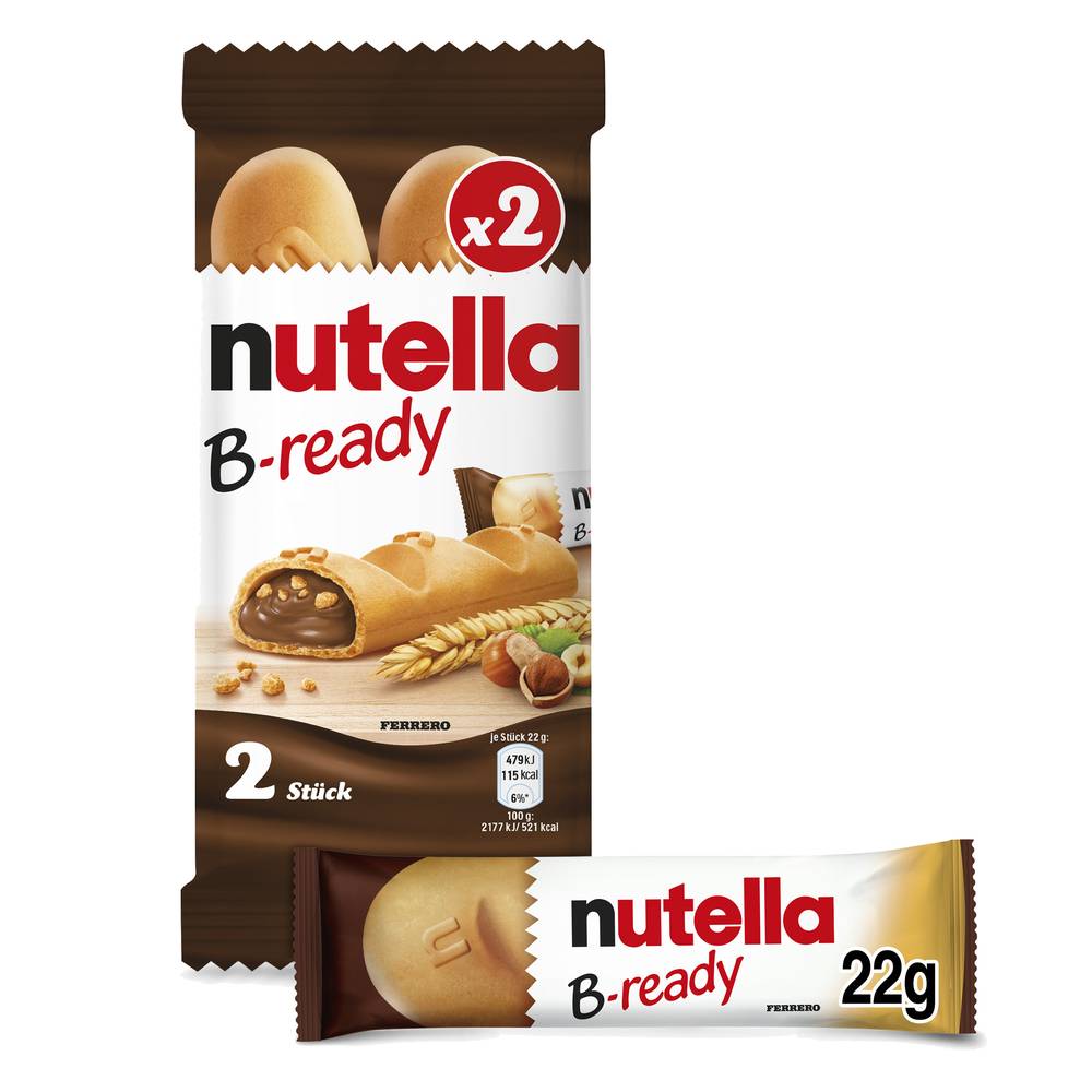 Nutella B-Ready Crispy Wafer, Hazelnut-Cocoa (1.55 oz, 2 ct)