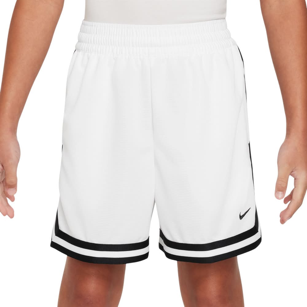 Nike Boys' Dri-FIT DNA 5” Basketball Shorts (White/Black, L)