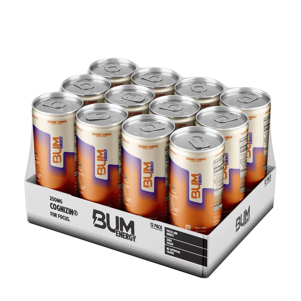 Bum Energy Orange Sunrise Drink (12 x 12 fl oz)