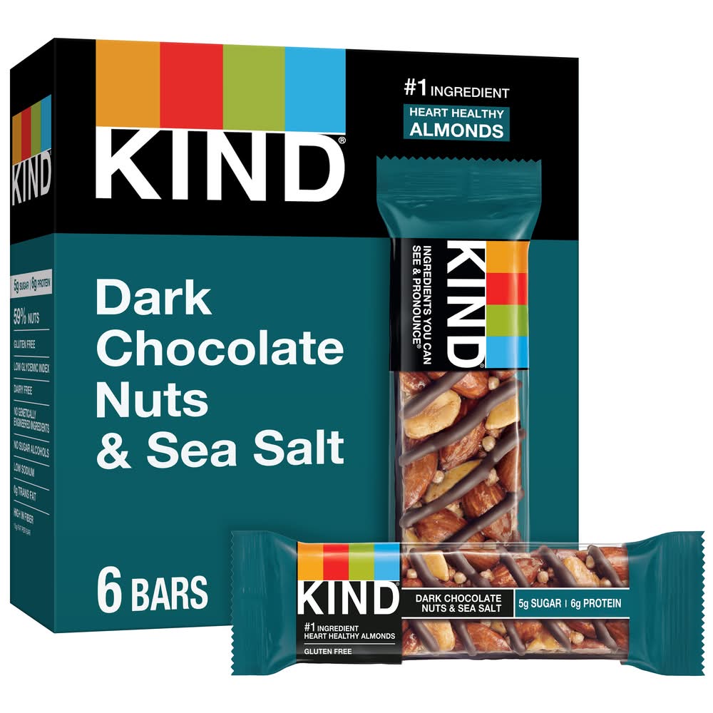 KIND Nut Bars, Dark Chocolate Nuts & Sea Salt (6 x 1.4 oz)