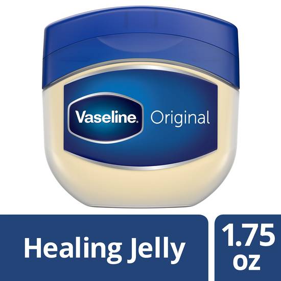 Vaseline 100% Pure Petroleum Jelly Original Healing Jelly For Dry Cracked Skin and Eczema Relief, 1.75 OZ