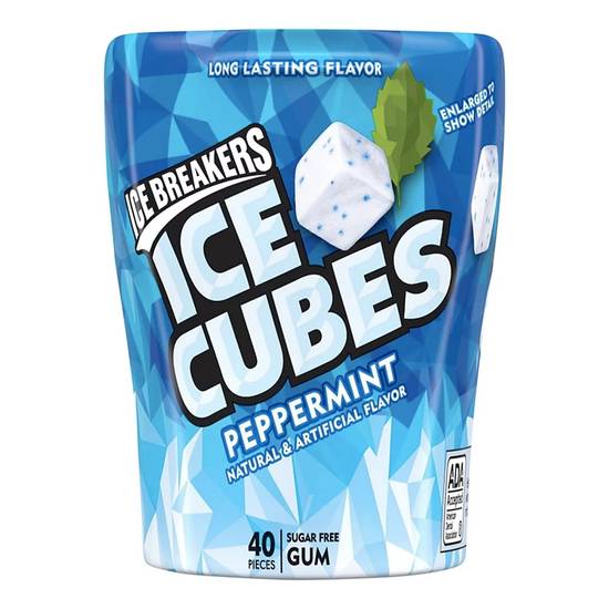 Ice Breakers Ice Cubes Sugar-Free Gum, Peppermint, 40 CT