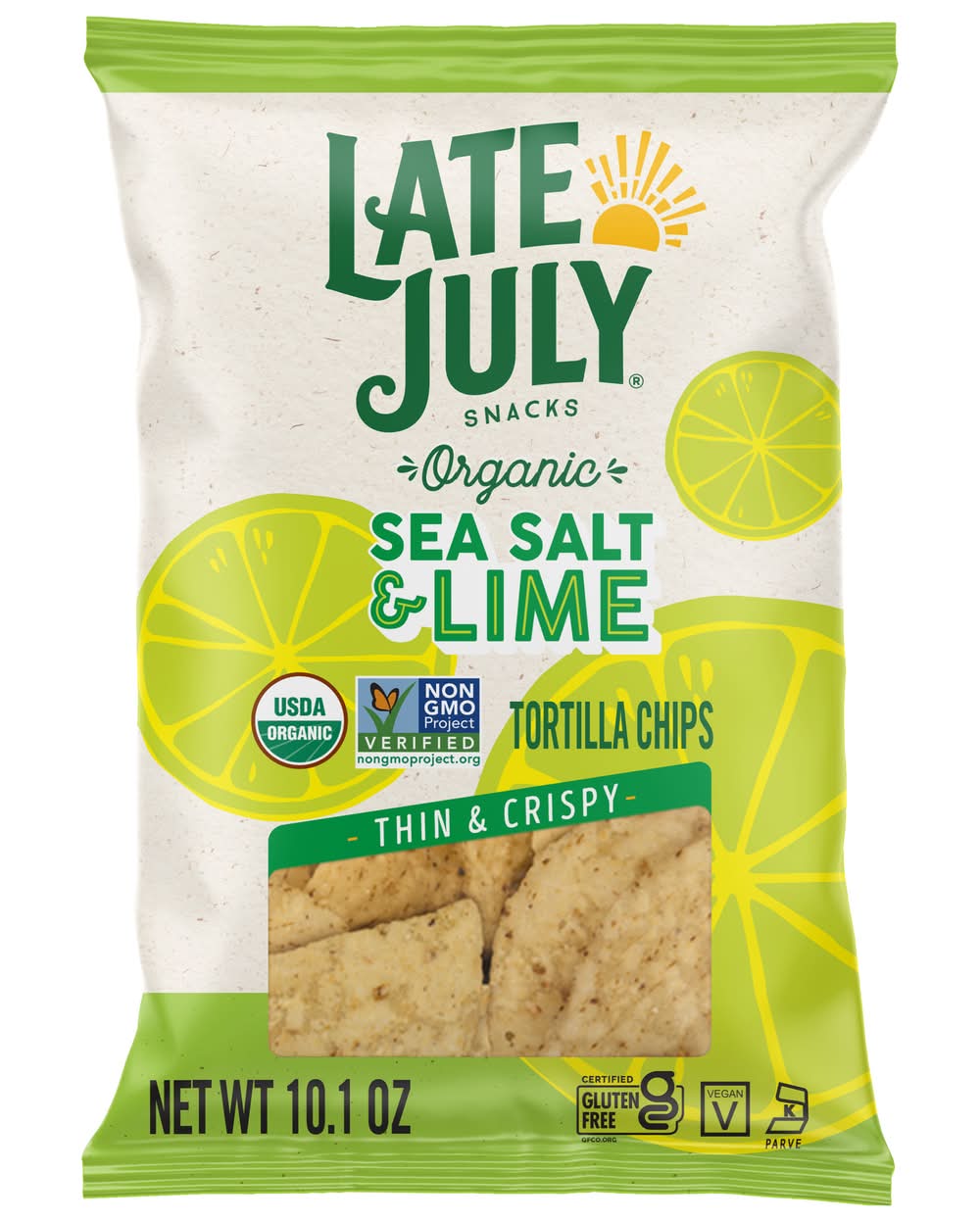 Late July Organic Thin & Crispy Tortilla Chips, Sea Salt & Lime (10.1 oz)