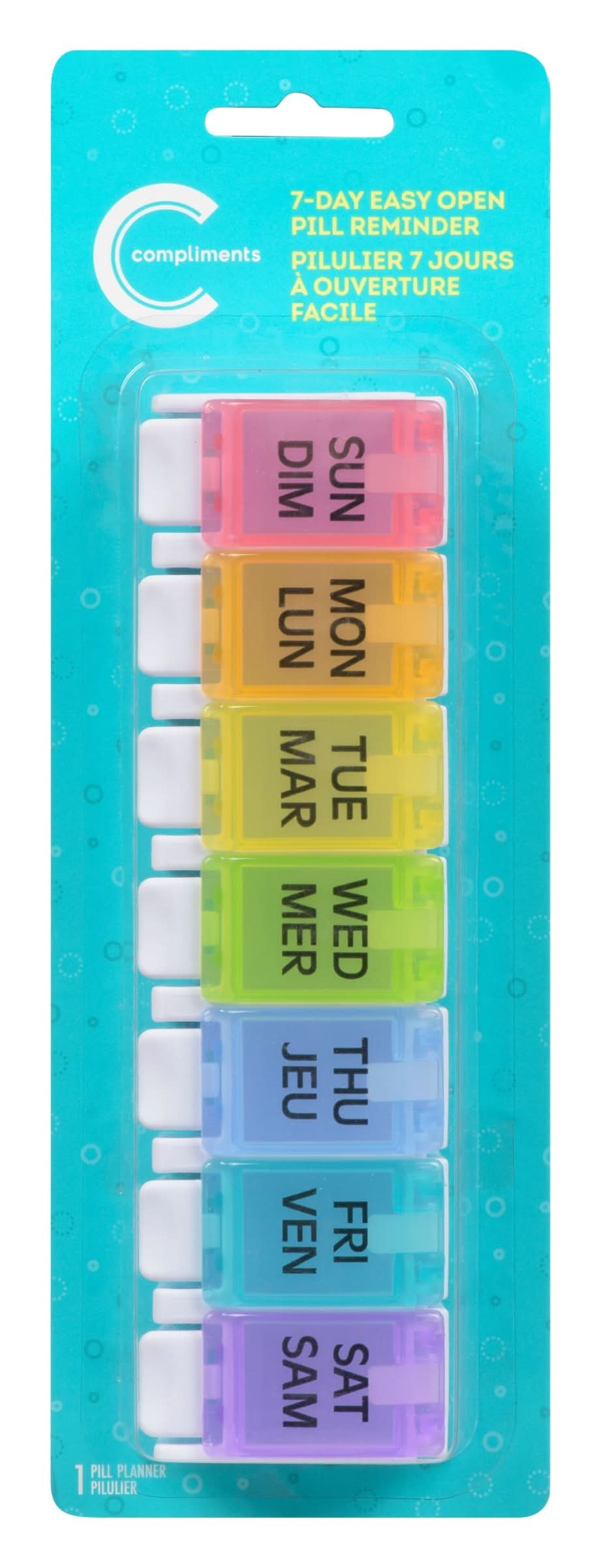 Compliments 7 Day Pill Reminder Easy Open
