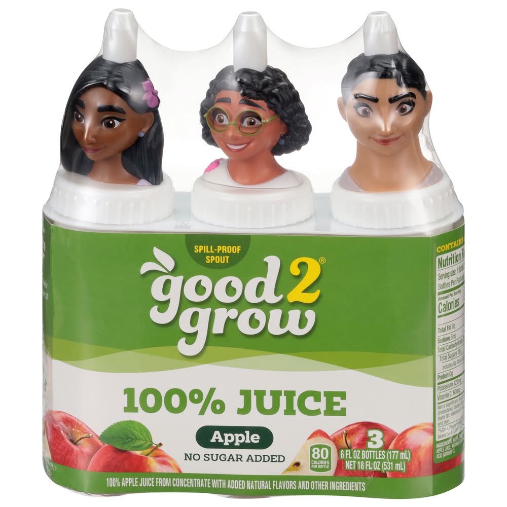 good2grow 3 Character Apple Juice (18 fl oz, 3 ct)