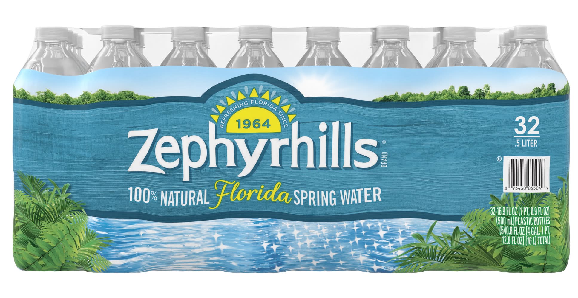 Zephyrhills 100% Natural Spring Water Bottles (32 x 16.9 fl oz) | Postmates