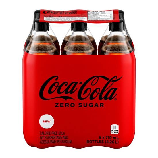 Coca-cola soft drink zero sugar (6 ct, 710 ml)