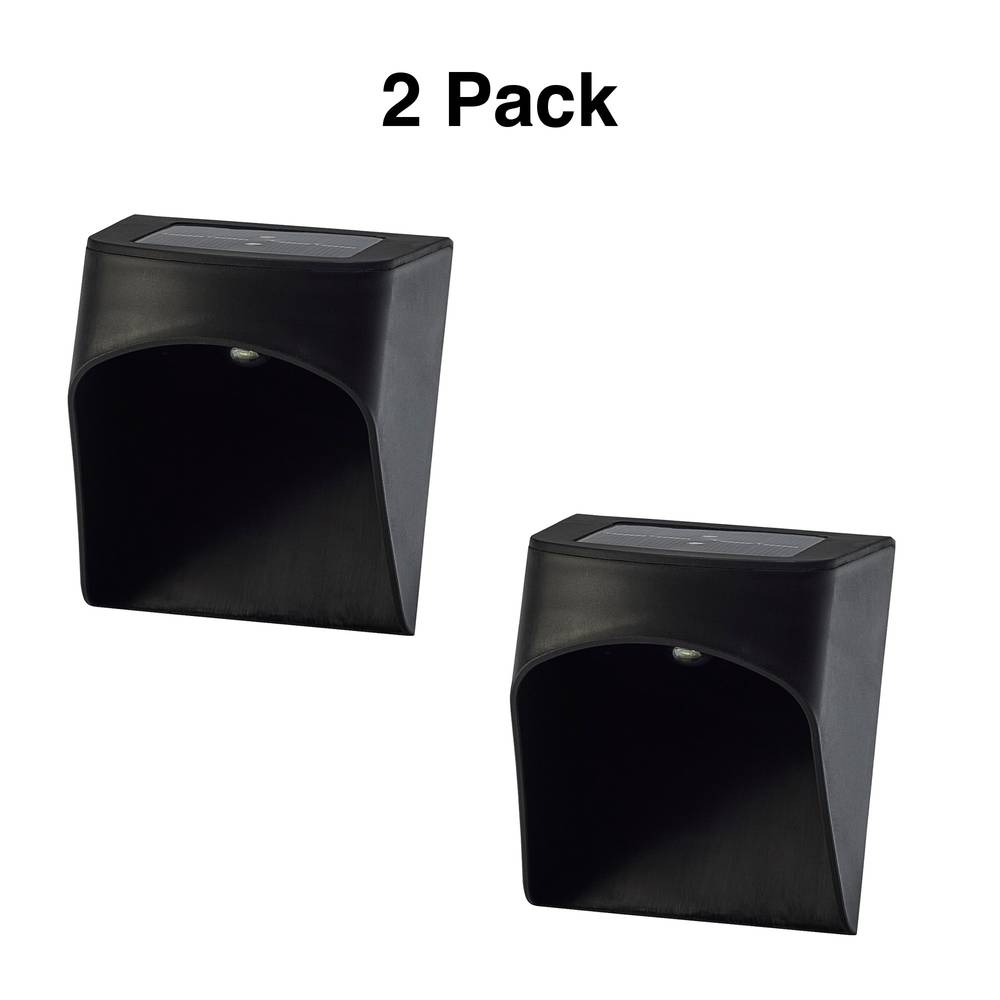 RELIABILT 2-Pack 8-Lumen Black Solar LED Outdoor Deck Light (2800 K) | SL18P-K8C-BK-2