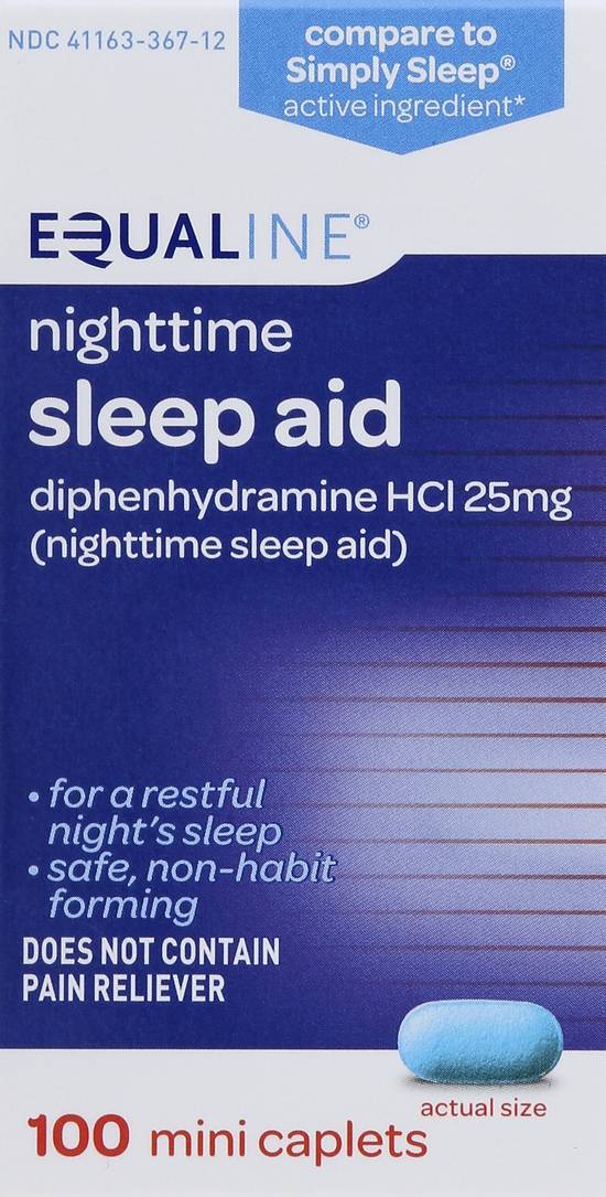 Equaline Diphenhydramine Hci 25 mg Nighttime Sleep Aid (100 caplets)