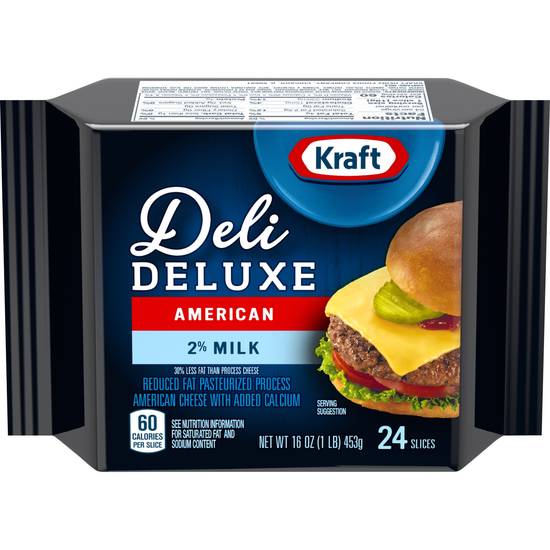 Kraft Deli Deluxe 2% Milk American Cheese Slices (24 ct)