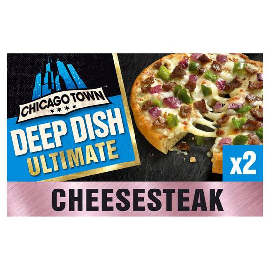 Chicago Town 2 Deep Dish Peppered Cheesesteak Black Pepper Crust 2 x 160g (320g)