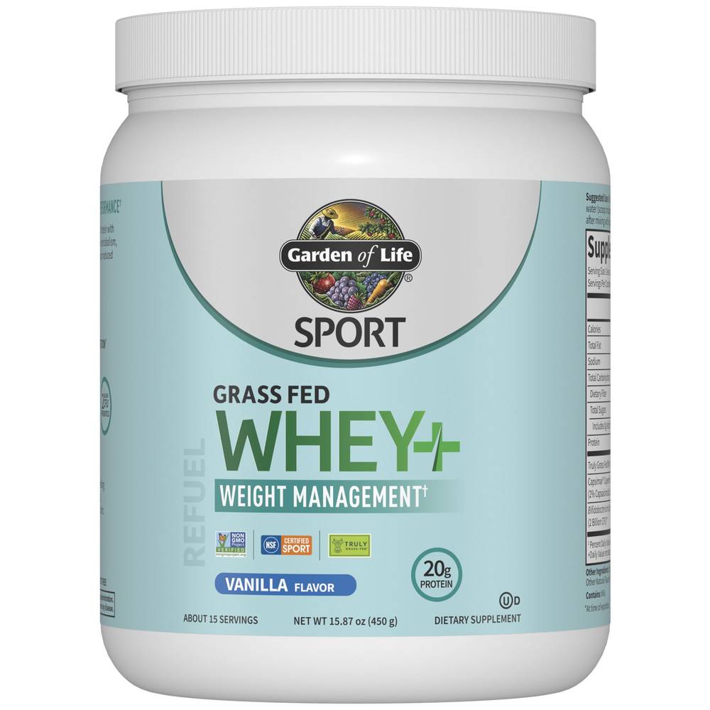 Grass Fed Whey Protein + Weight Management - Vanilla (15.87 Oz. / 15 Servings)