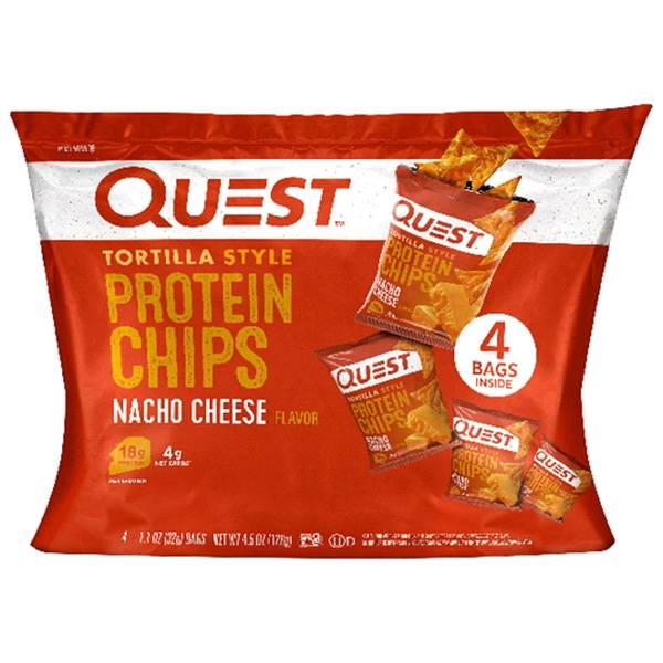 Quest Tortilla Style Nacho Cheese Flavor Protein Chips (4 ct)
