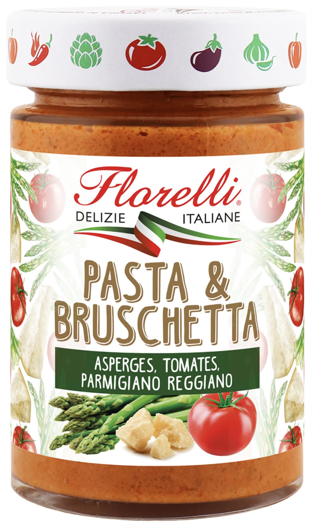 Florelli - Sauce à base de tomates d'asperges et de parmesan (190g)