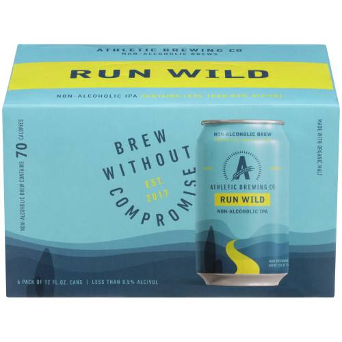 Athletic Brewing Co Run Wild Non-Alcoholic IPA 6 Pack Cans