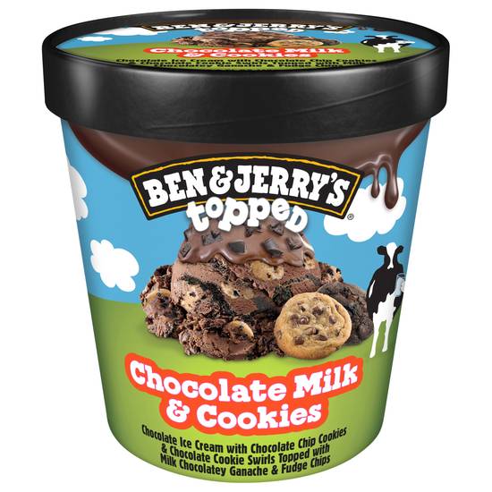 Ben & Jerry's Topped Chocolate Milk & Cookies Ice Cream (15.2 fl oz)
