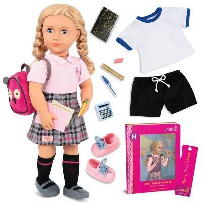 Our Generation Hally Storybook & Accessories Posable School Doll, 18"