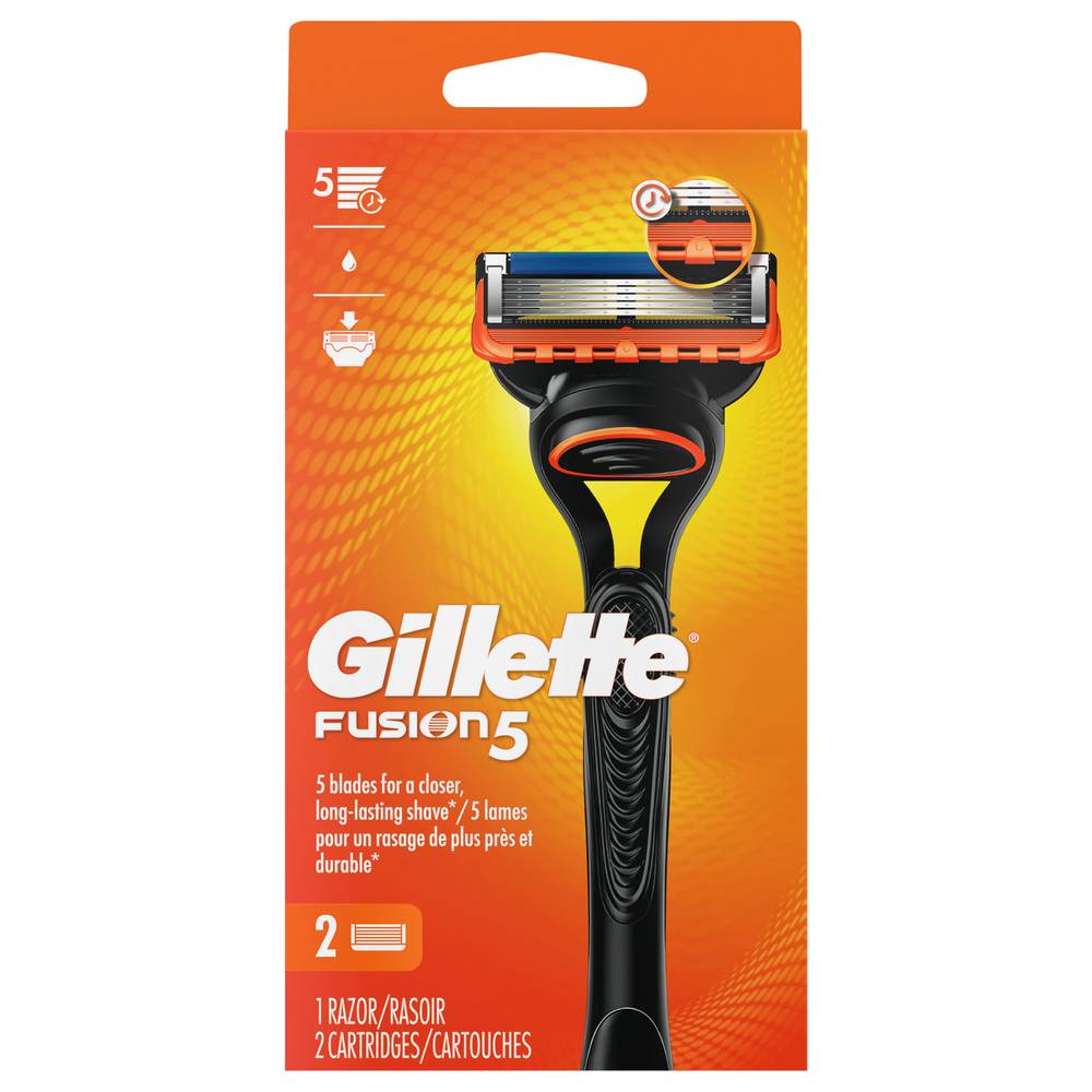 Gillette Fusion5 Men’s Razor Handle + 2 Blade Refills