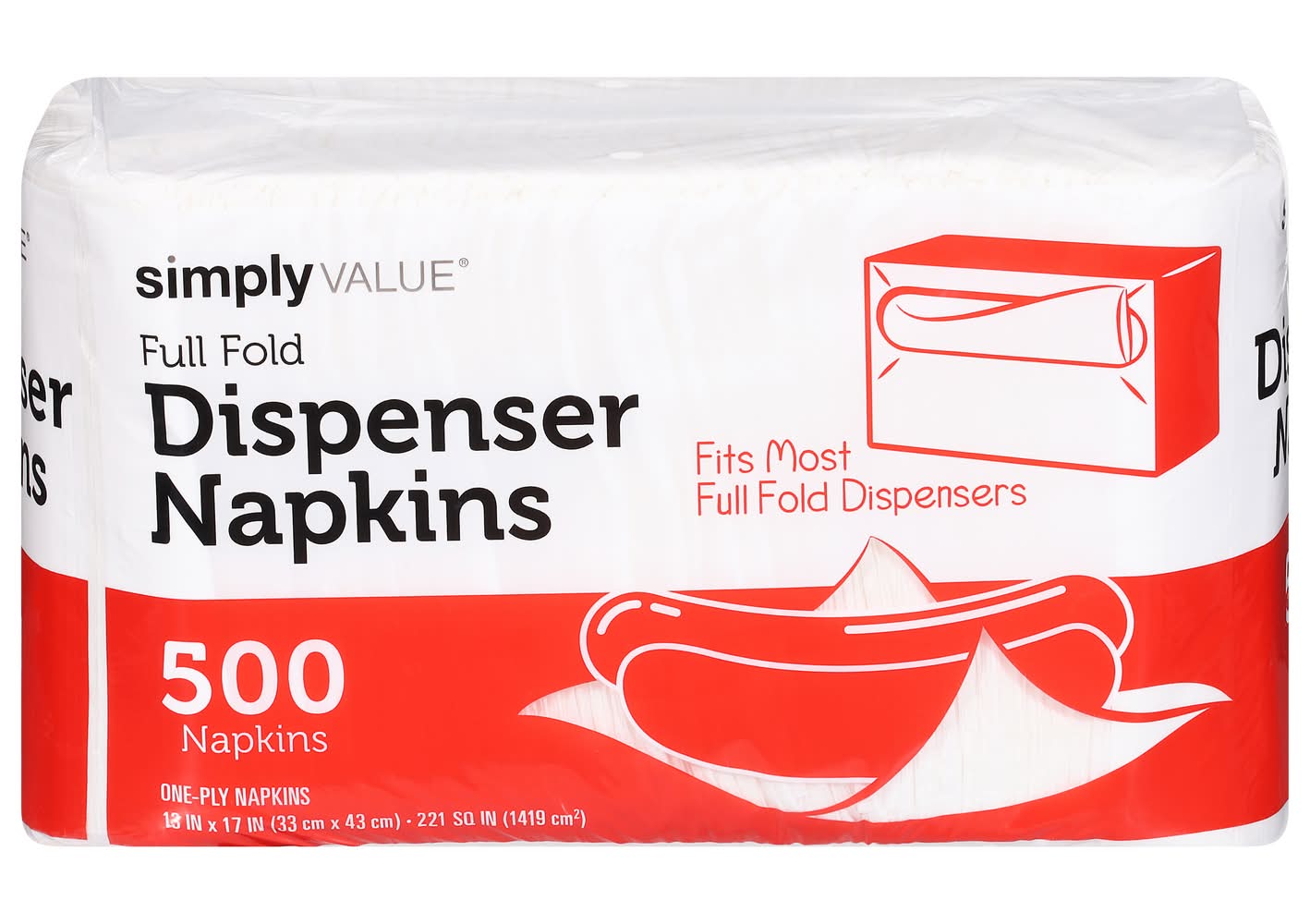 Simply Value Full Fold One-Ply Dispenser Napkins (7.1 oz)