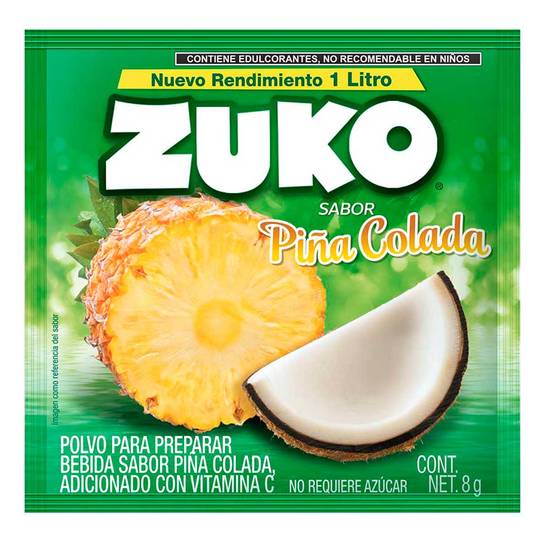 Zuko bebida en polvo sabor piña colada (8 g)