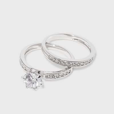Cubic Zirconia Engagement Ring - Silver 7: Nickel-Free, Polished, Simulated Stone