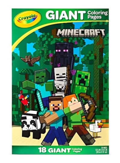 Crayola Minecraft Giant Coloring Pages, 30 cm x 47 cm (18 ct)