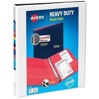 Avery 0.5 D-Ring Binder Heavy Duty Dual View (white/black)