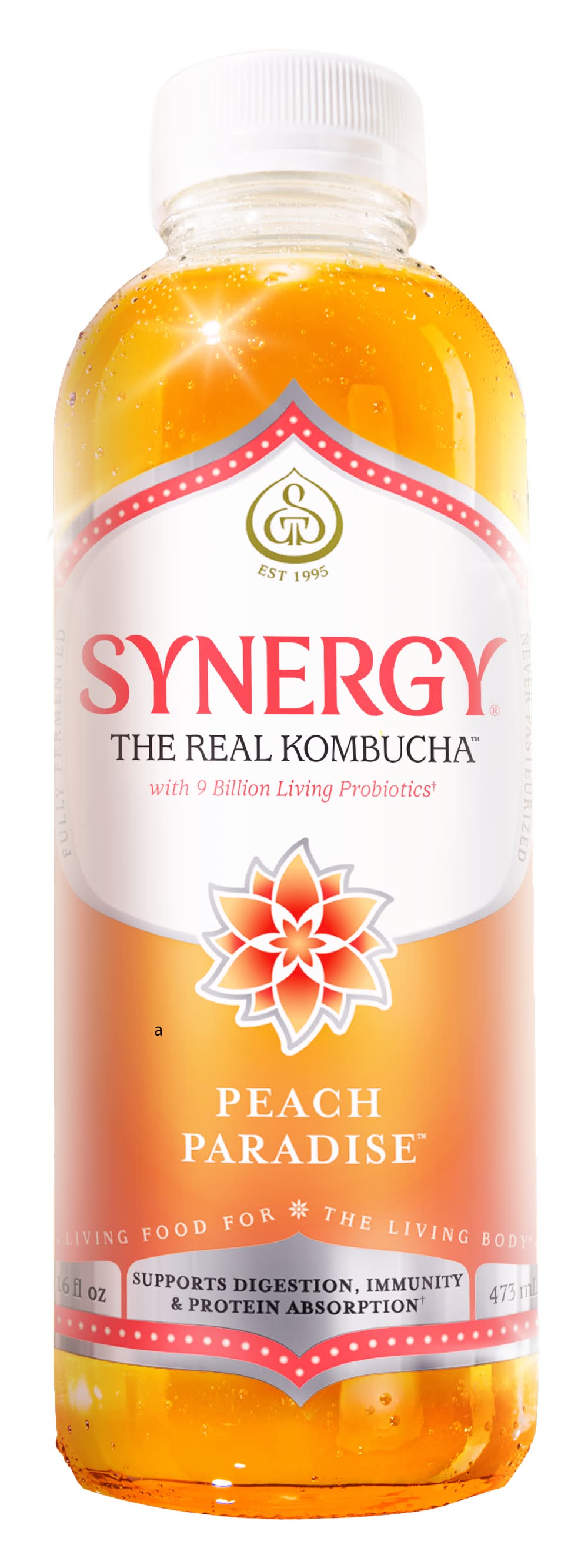 SYNERGY The Real Kombucha Tea, Peach Paradise (16 fl oz)