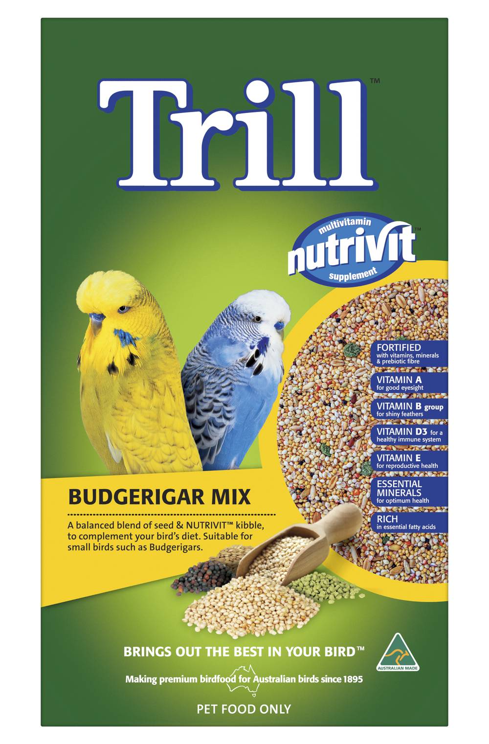 Trill Nutrivit Budgerigar Bird Mix (1.8kg)