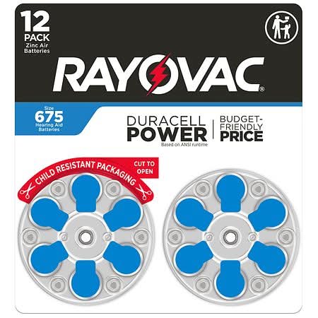 Rayovac Hearing Aid Batteries 675 - 12.0 ea