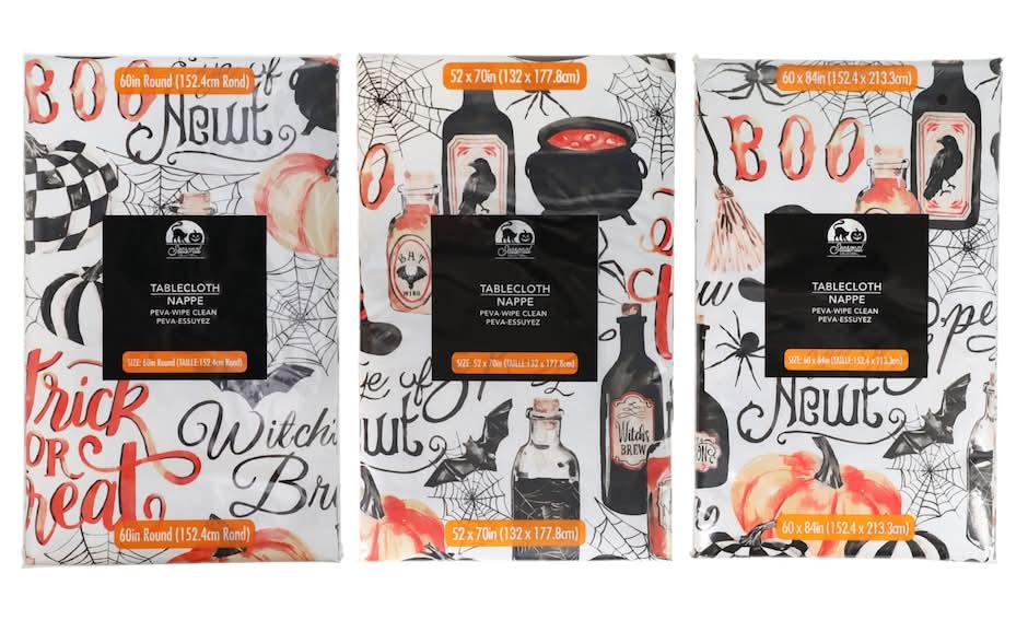 Seasonal Collection Halloween-themed Tablecloth, Assorted Designs.