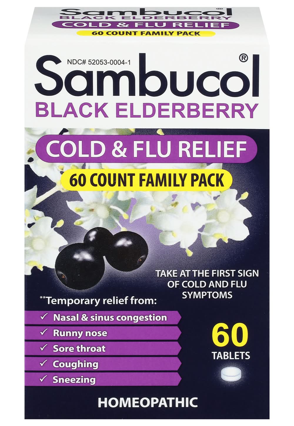 Sambucol Black Elderberry Cold & Flu Relief Tablets (1.6 oz)