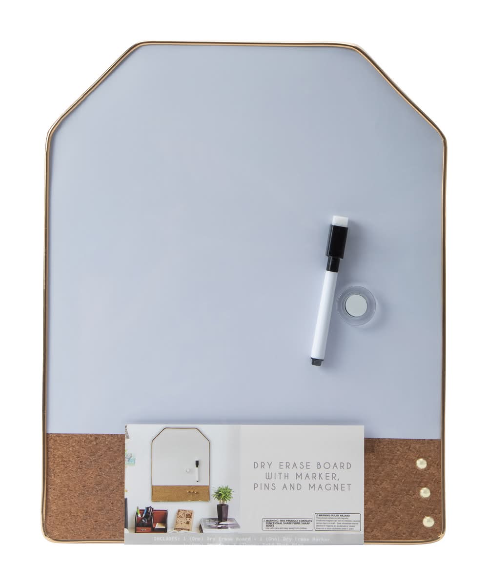 Dry Eraser Board With Marker, Pins & Magnet