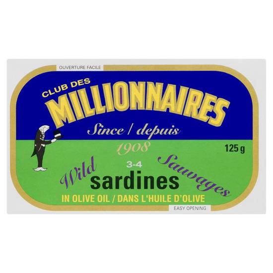 Club Des Millionnaires Wild Sardines in Olive Oil (125 g)