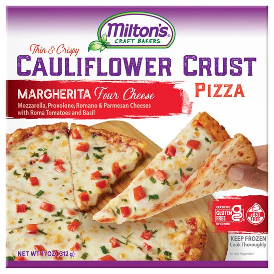 Miltons Thin & Crispy Cauliflower Crust Margherita Four Cheese Pizza