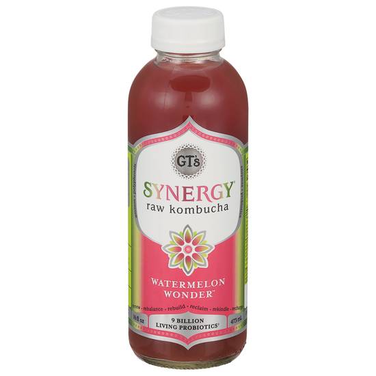 Gt's Synergy Wonder Raw Kombucha (16 fl oz) (watermelon)