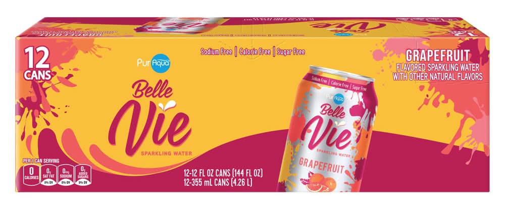 PurAqua Grapefruit Belle Vie Sparkling Flavored Water
