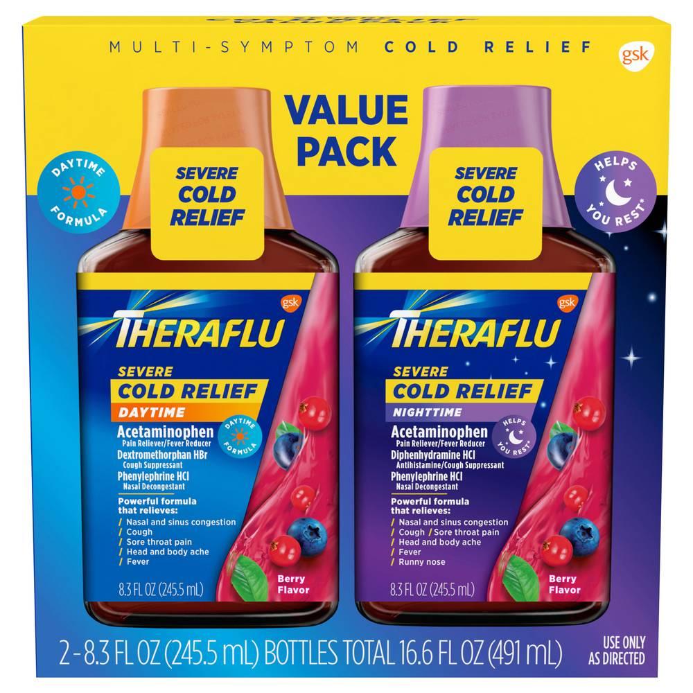 Theraflu Expressmax Daytime/Nighttime Berry Flavor Severe Cold & Cough (2 ct)