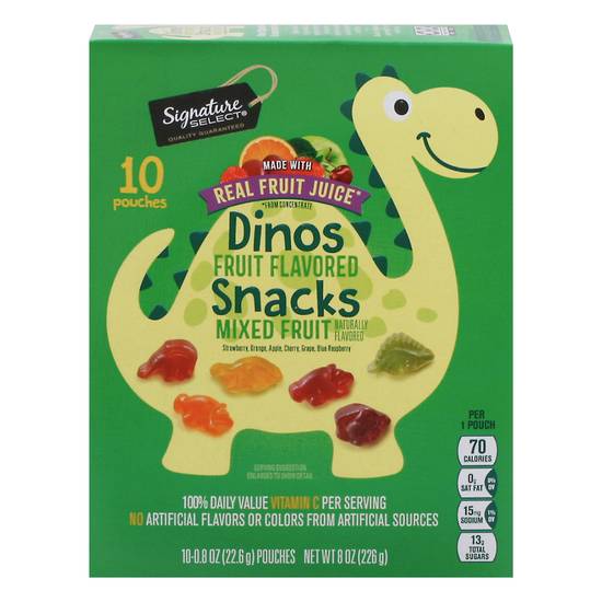Signature Select Dinos Fruit Flavored Snacks Mixed Fruit (10 ct)