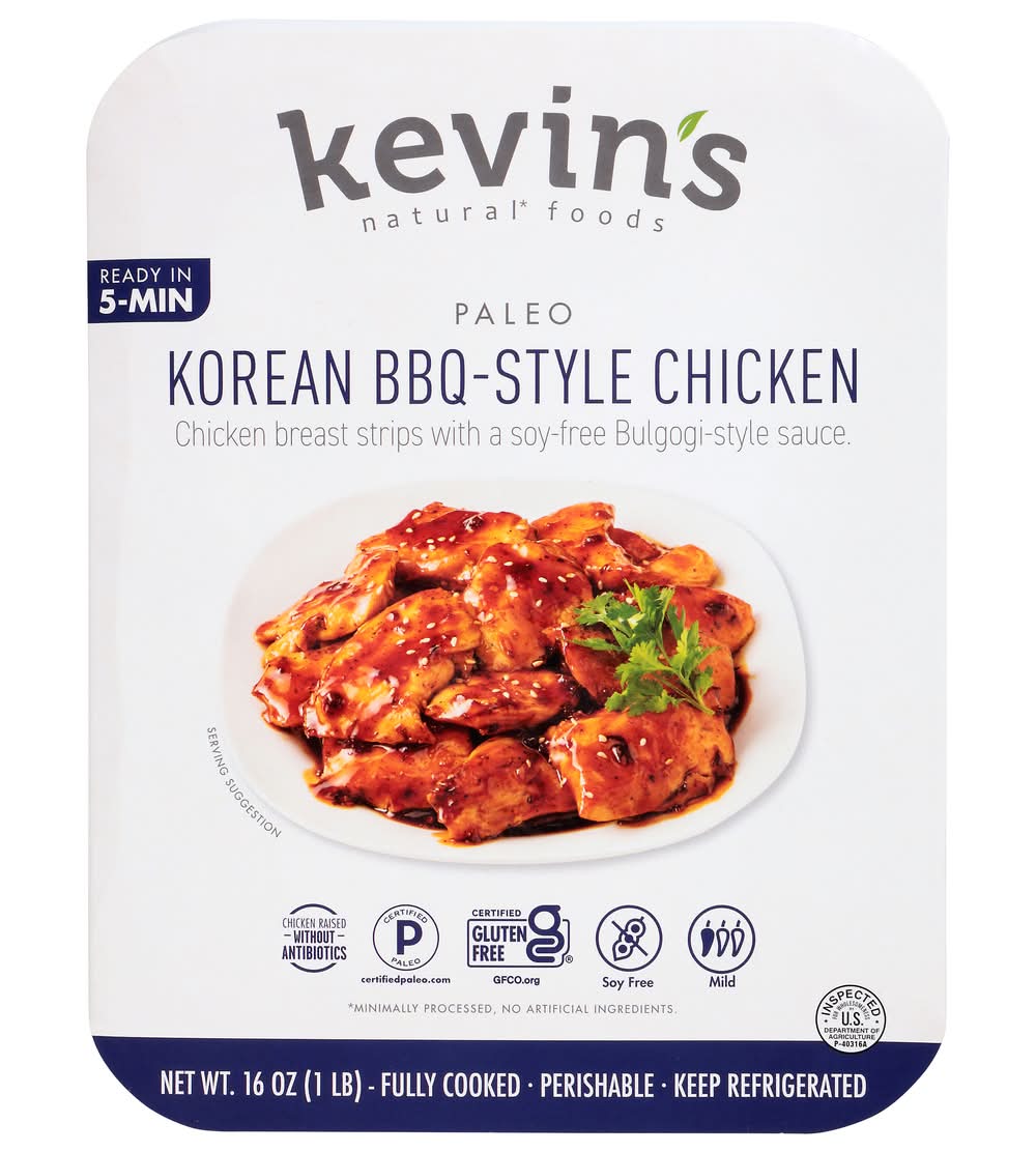 Kevin's Natural Foods Paleo Fully Cooked Chicken, Korean Bbq Style (16 oz)