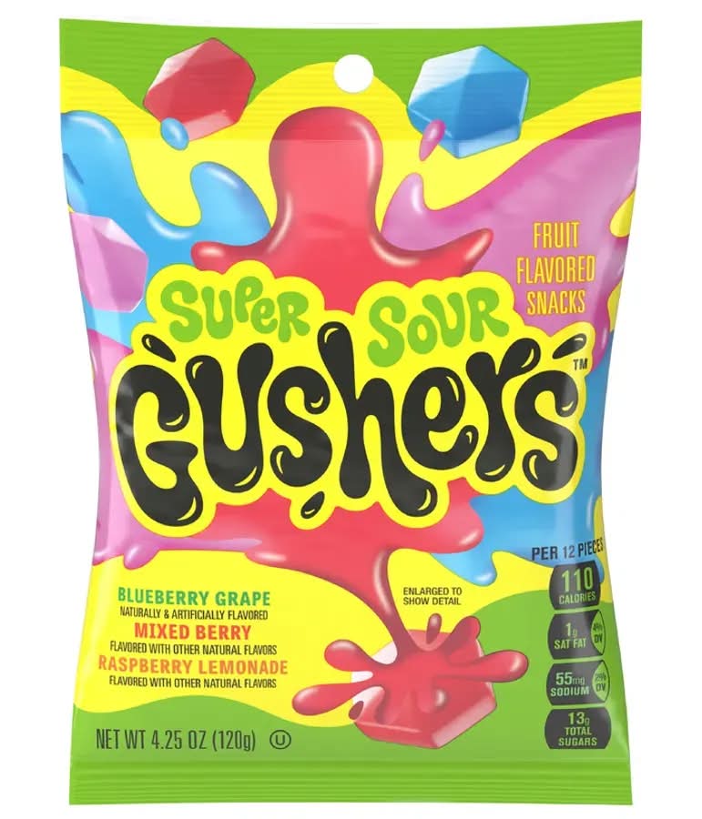 Fruit Gushers Snacks Super Sour Berry